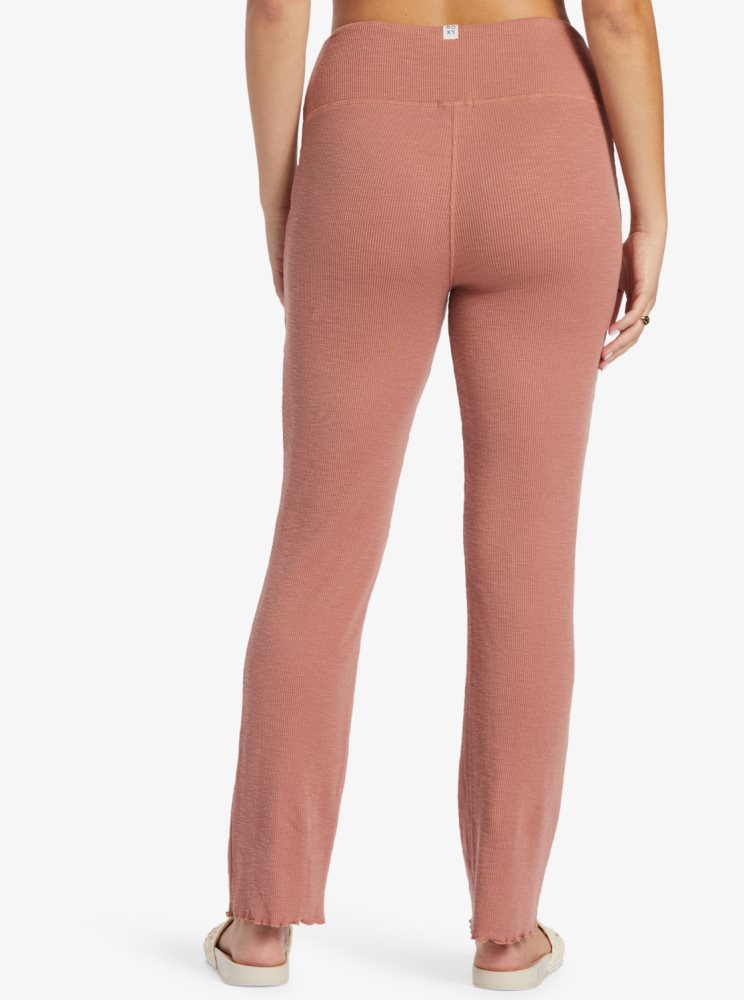 Pantalon Roxy Zuma Knit High Taille Knit Flare Rose Femme | KTA-34289992