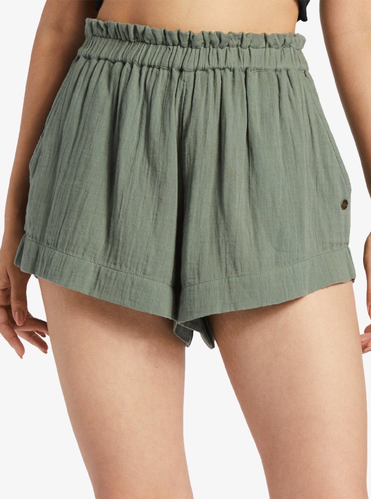 Shorts Roxy What A Vibe Beach Vert Femme | ROK-67603930