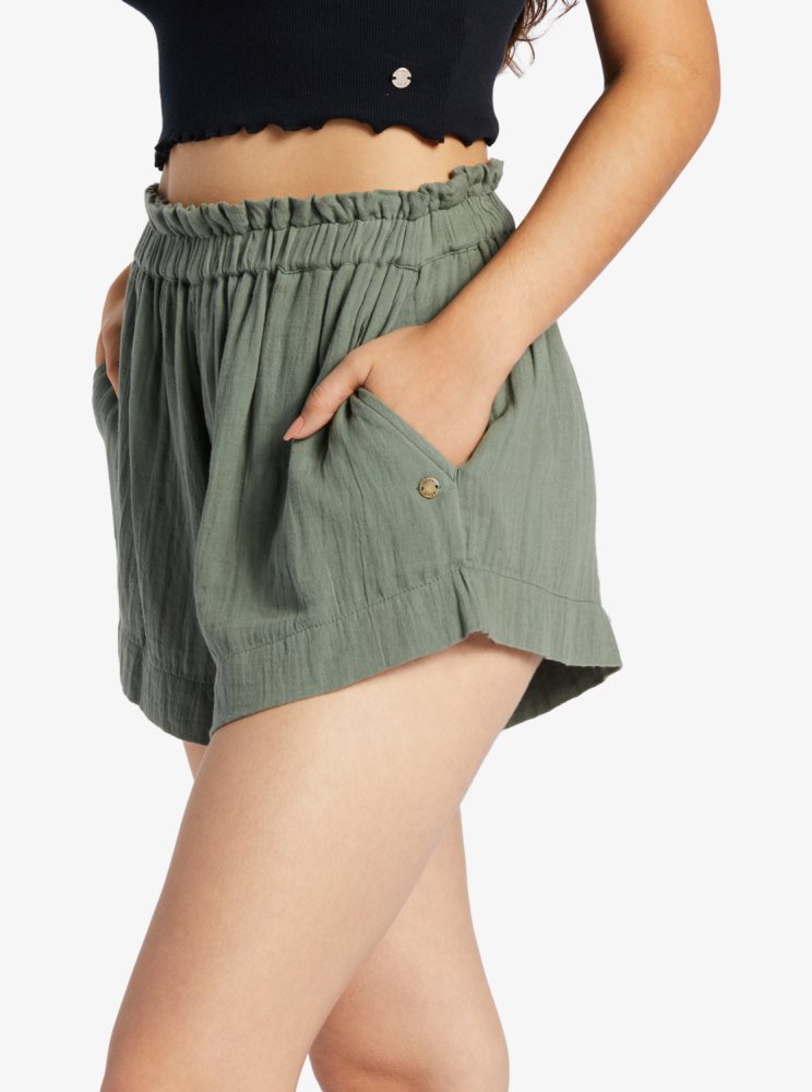 Shorts Roxy What A Vibe Beach Vert Femme | ROK-67603930