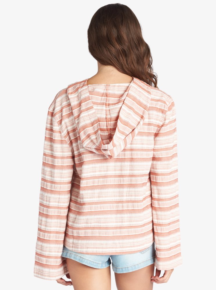 Sweat à Capuche Roxy Paradise Calling Woven Poncho Stripes Femme | SBT-05080801