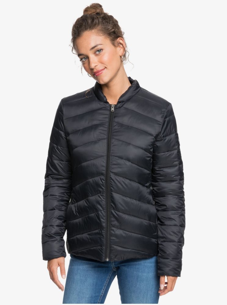 Vestes Roxy Coast Route Puffy Zip-Up Grise Foncé Femme | ECF-93934997