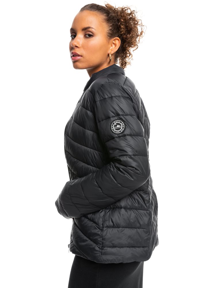 Vestes Roxy Coast Route Puffy Zip-Up Grise Foncé Femme | ECF-93934997