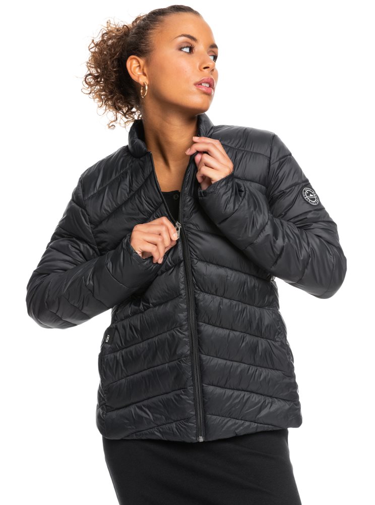 Vestes Roxy Coast Route Puffy Zip-Up Grise Foncé Femme | ECF-93934997