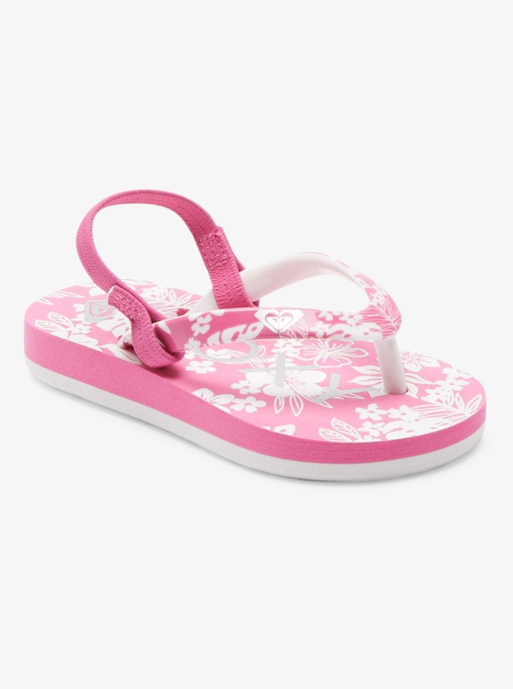 Sandales Roxy Pebbles Rose Blanche Enfant | UBV-10267715