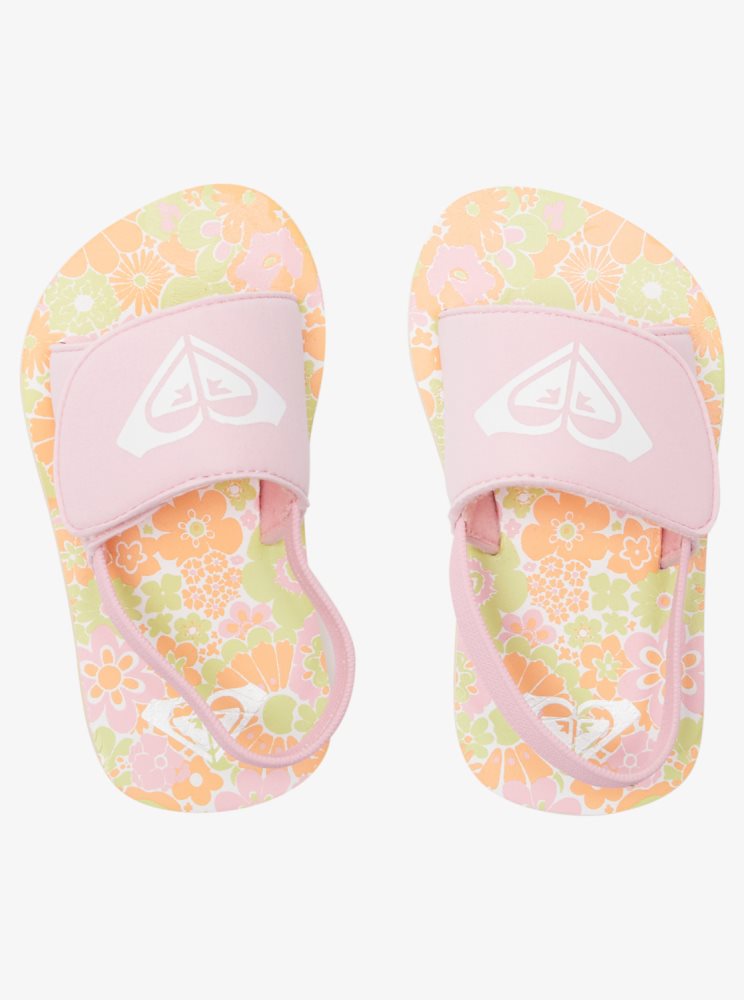 Sandales Roxy Finn Blanche Orange Rose Enfant | GVR-83592769