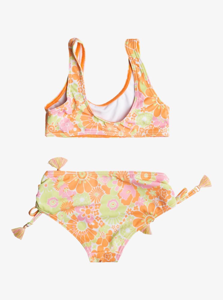 Bikini Roxy 4-16 Happiness Feeling Two Piece Bralette Set Orange Enfant | GEA-61696567