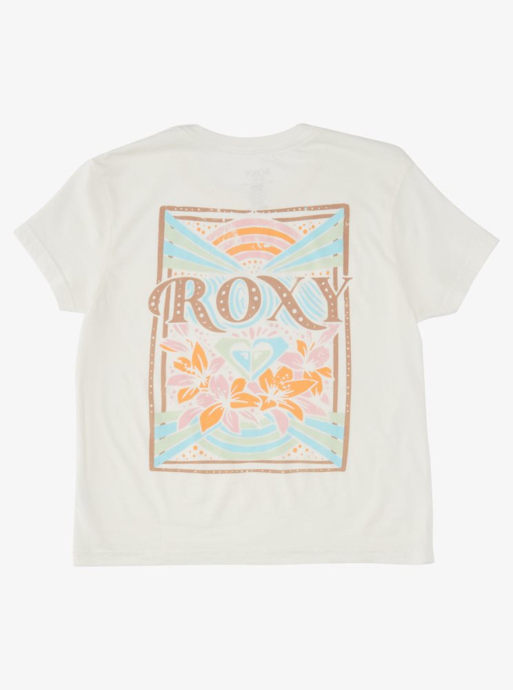 T Shirts Roxy 4-16 Rays Blanche Enfant | NTU-11864391