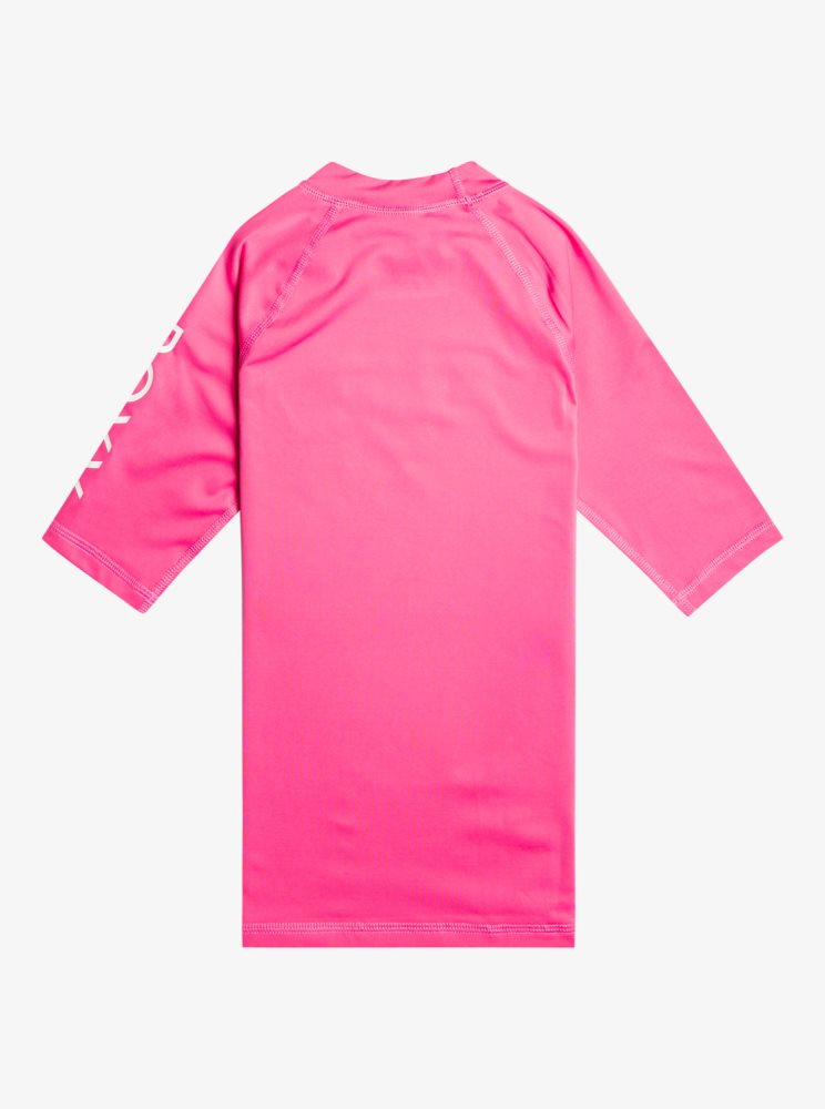 Rashguards Roxy 7-16 Wholehearted UPF 50 Corta Sleeve Rose Enfant | QZY-57358705