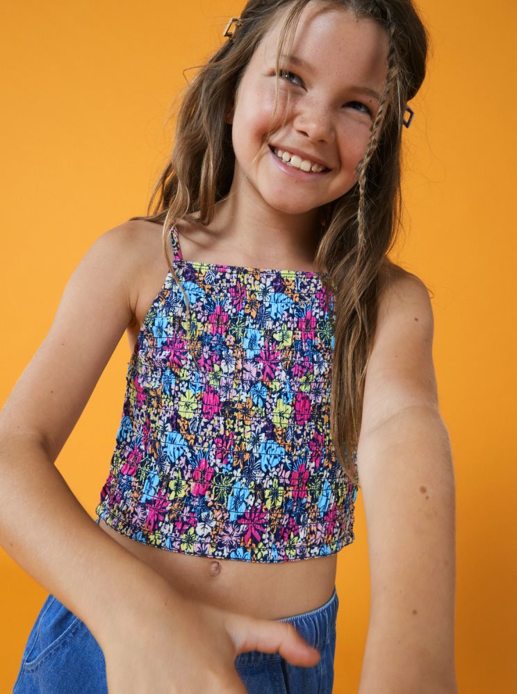 Hauts Roxy 4-16 Put It In A Love Song Lanières Crop Indigo Enfant | UOI-24047952