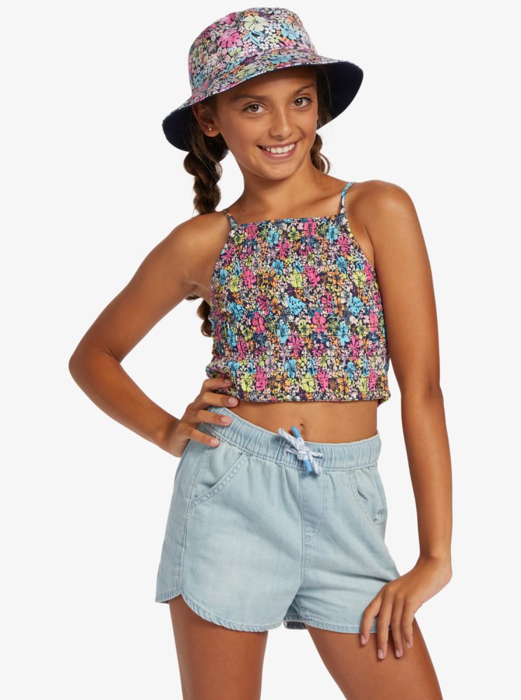 Hauts Roxy 4-16 Put It In A Love Song Lanières Crop Indigo Enfant | UOI-24047952