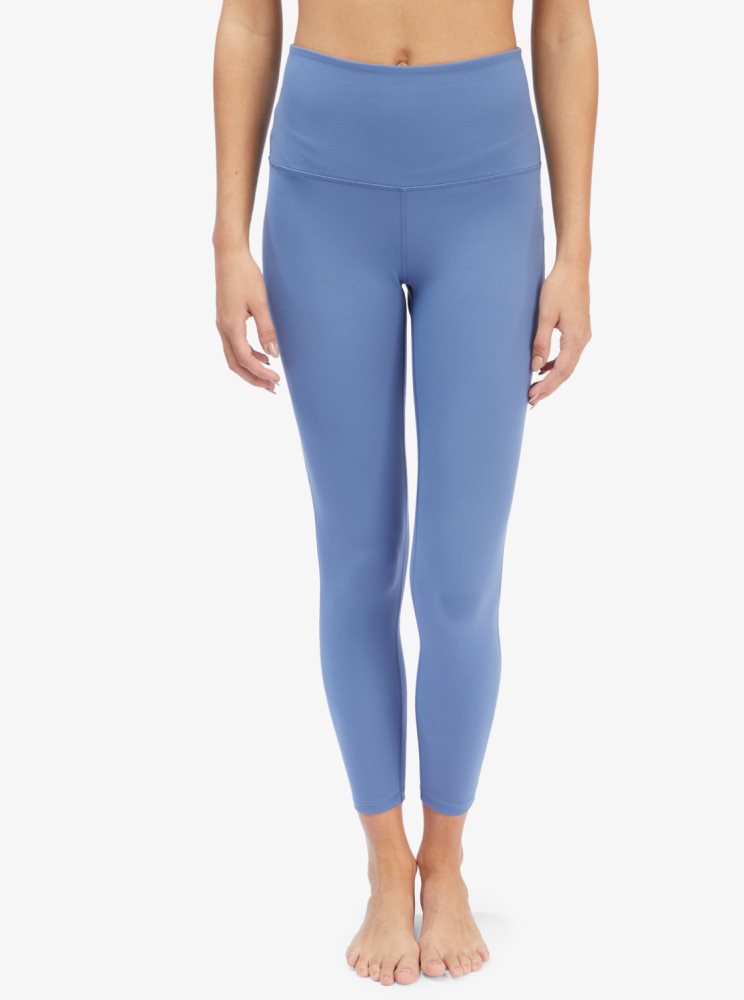 Leggings Roxy Kaileo High Waisted Ankle Length Workout Bleu Femme | KVU-82671342