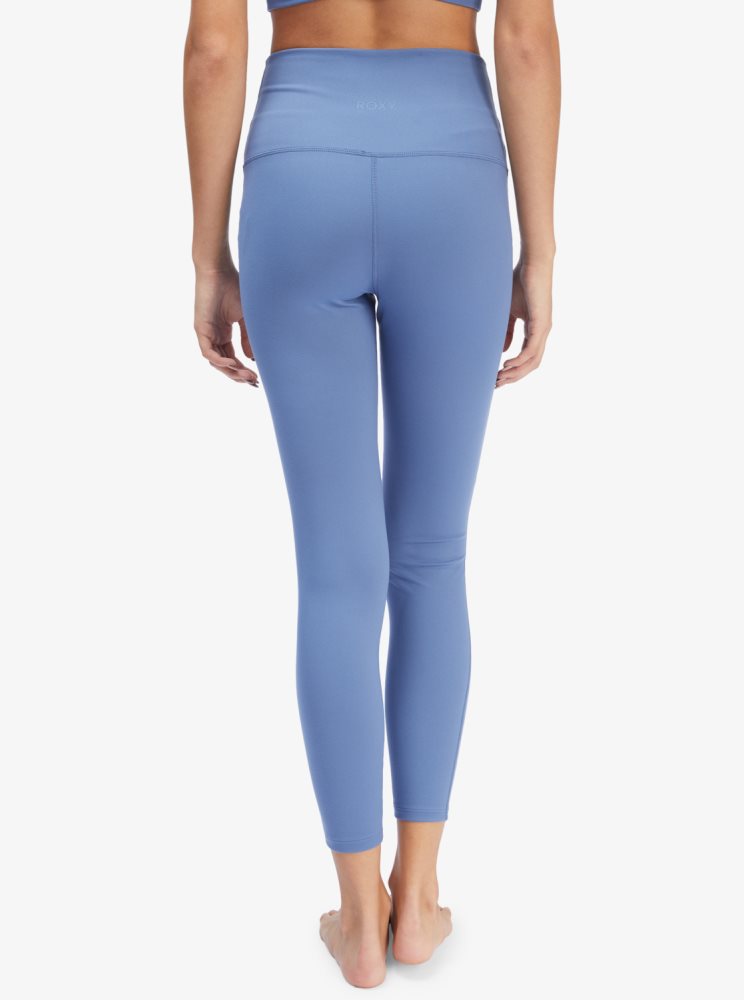 Leggings Roxy Kaileo High Waisted Ankle Length Workout Bleu Femme | KVU-82671342