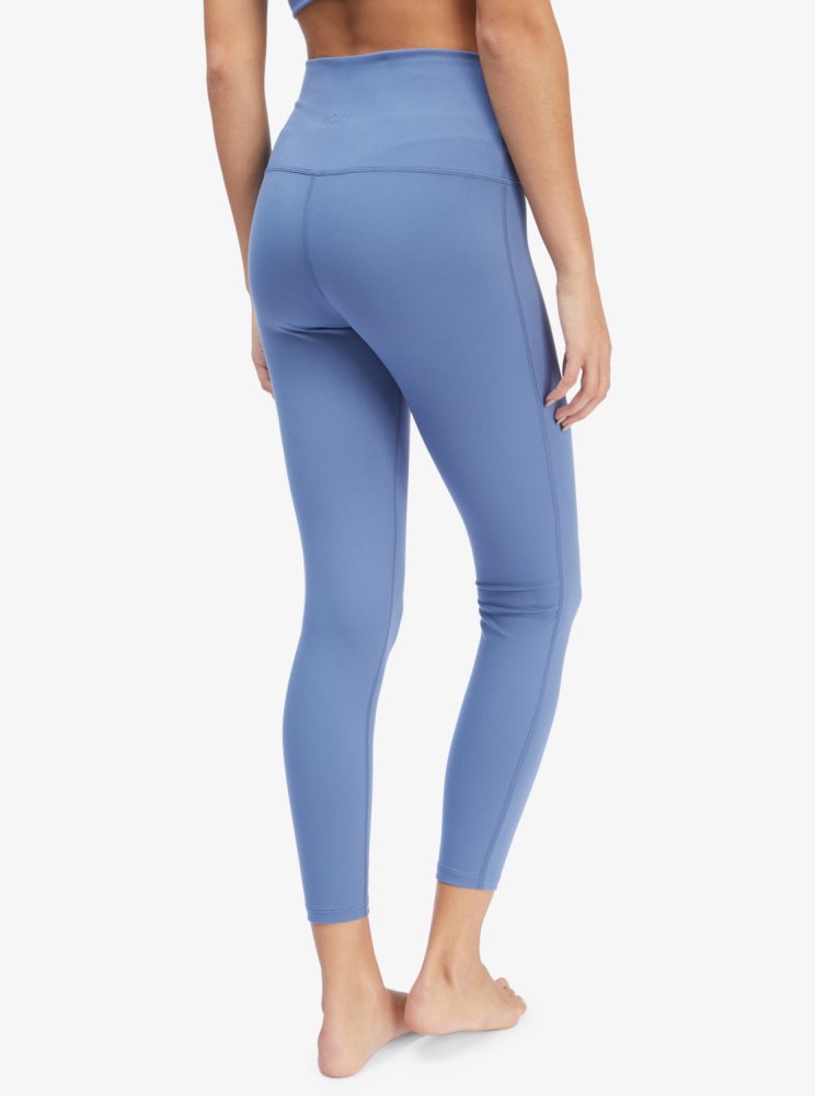 Leggings Roxy Kaileo High Waisted Ankle Length Workout Bleu Femme | KVU-82671342