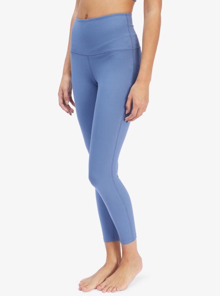 Leggings Roxy Kaileo High Waisted Ankle Length Workout Bleu Femme | KVU-82671342