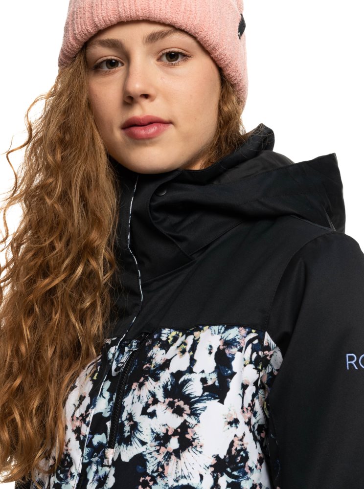 Veste De Ski Roxy Jetty Block Insulated Noir Femme | VLR-97800814