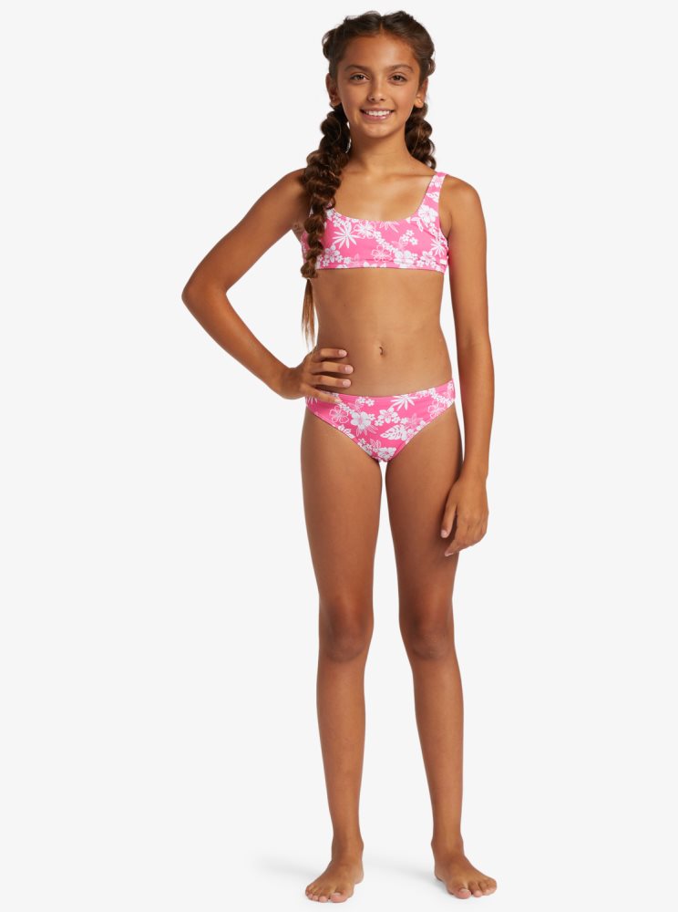 Bikini Roxy 4-16 Aloha Spirit Two Piece Bralette Set Rose Enfant | KPQ-97624773