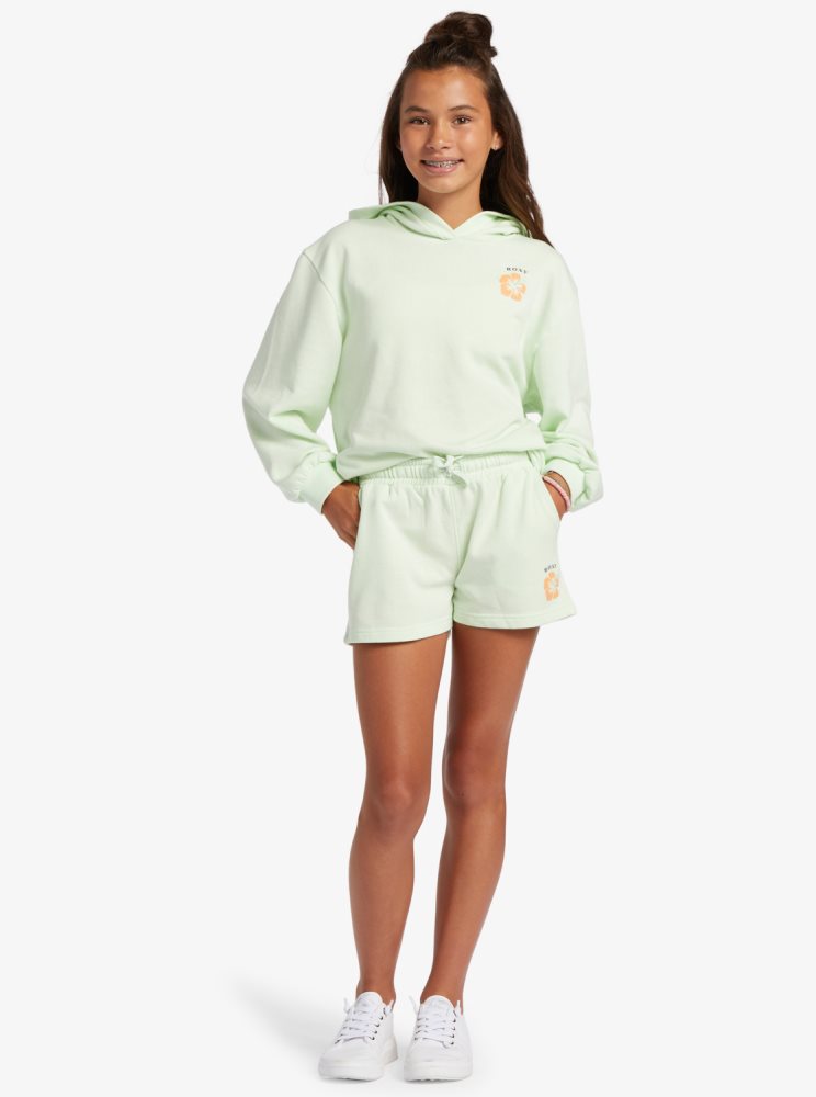 Shorts Roxy 4-16 Distance And Time A Sweat Vert Clair Enfant | BGV-06141984