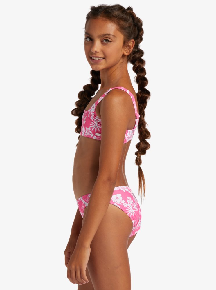 Bikini Roxy 4-16 Aloha Spirit Two Piece Bralette Set Rose Enfant | KPQ-97624773