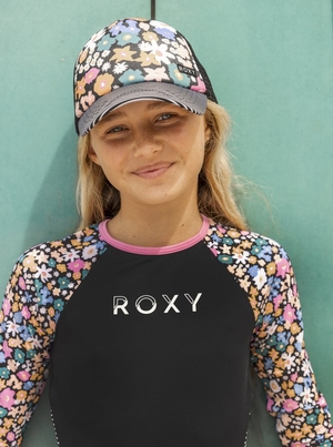 Chapeaux Roxy 4-16 Honey Coconut Trucker Grise Foncé Fleur Enfant | BEU-62253388