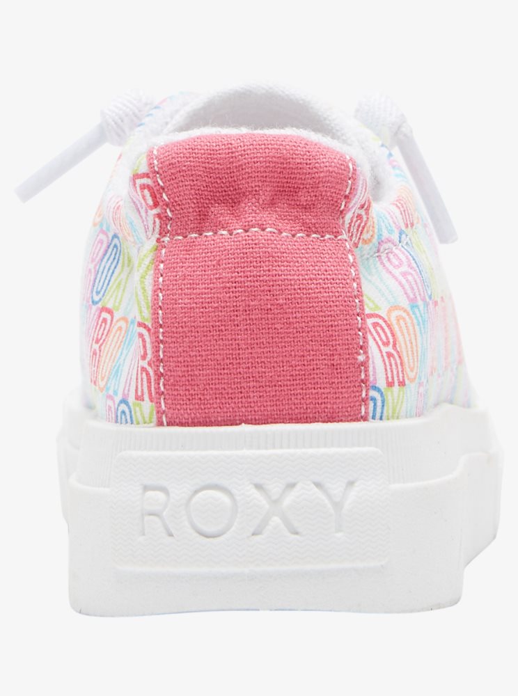 Basket Roxy 4-16 Rae Blanche Rose Multicolore Enfant | AFV-30077603