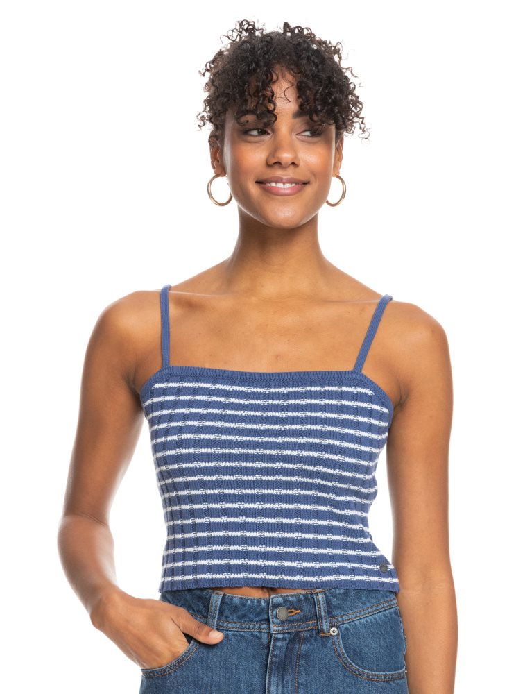 Hauts Roxy Dream Sign Stripe Knit Tube Bleu Femme | QBF-11500152