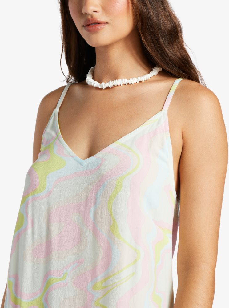 Peignoir Roxy Daytrip Mini V-Neck Slip Blanche Multicolore Femme | IGY-56509225