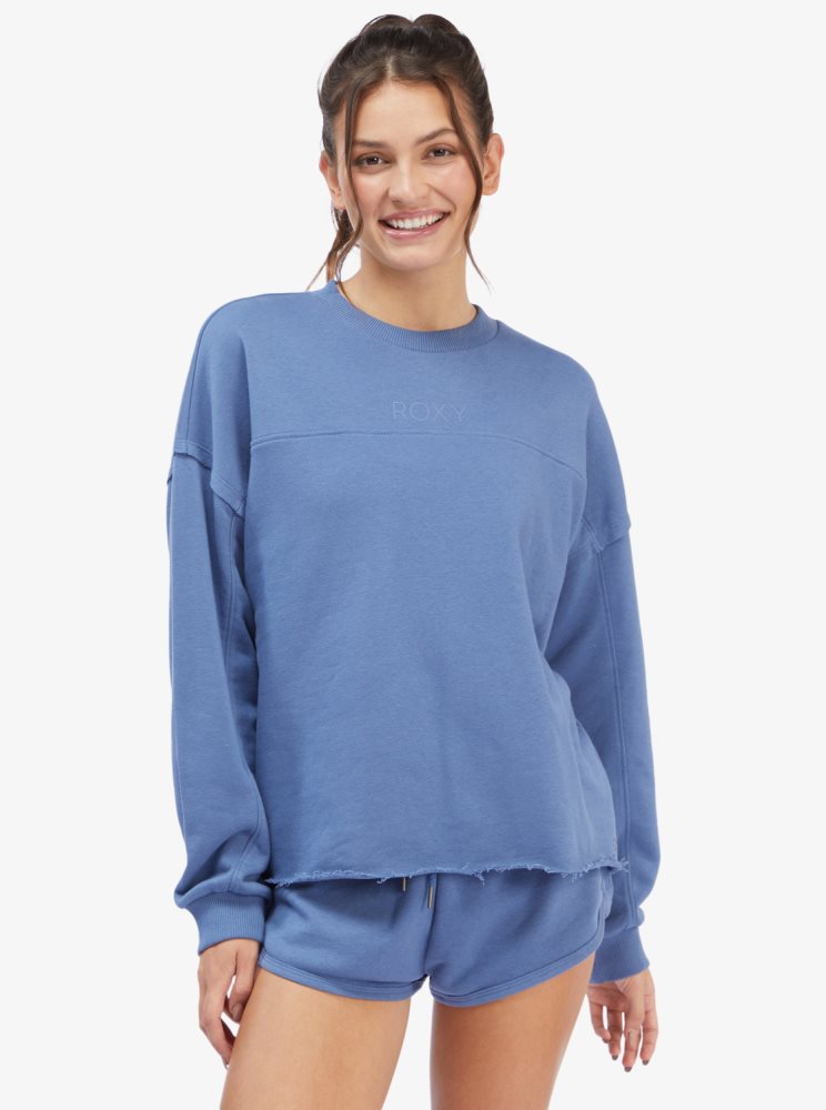 Sweats Roxy Come Around Crewneck Bleu Femme | PXH-51611036