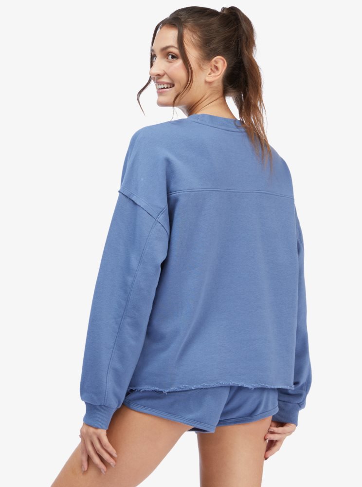 Sweats Roxy Come Around Crewneck Bleu Femme | PXH-51611036