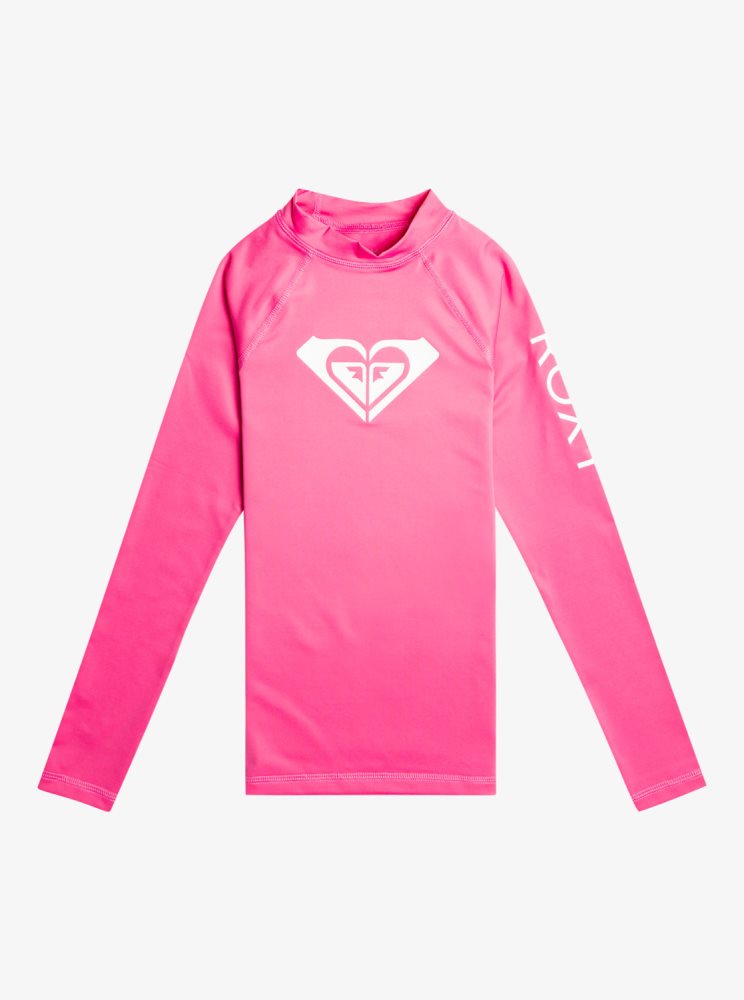 Rashguards Roxy 7-16 Whole Hearted Long Sleeve UPF 50 Rose Enfant | NUI-96361139