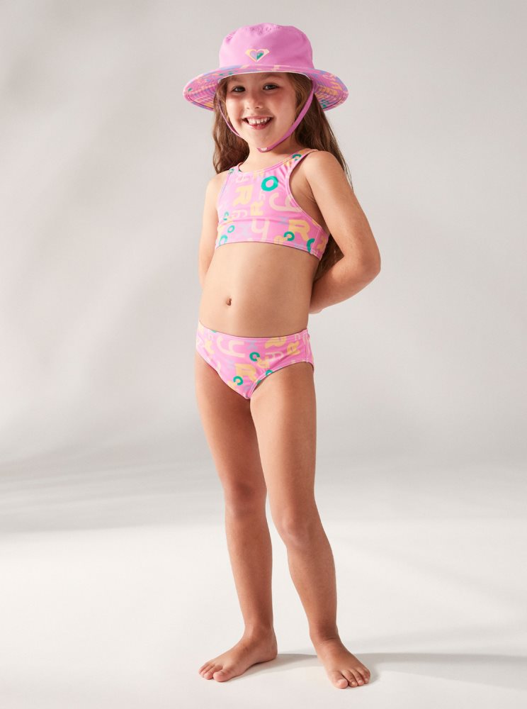 Bikini Roxy 2-7 Funny Bambino Crop Two Piece Set Violette Enfant | IWC-80746001