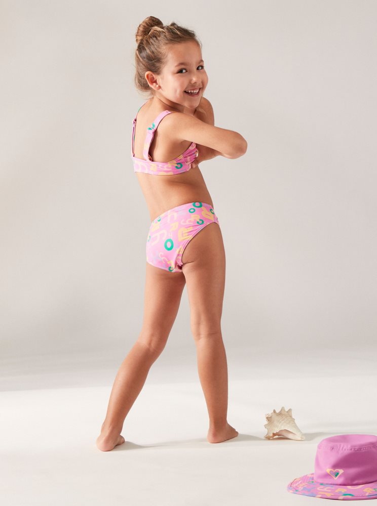 Bikini Roxy 2-7 Funny Bambino Crop Two Piece Set Violette Enfant | IWC-80746001