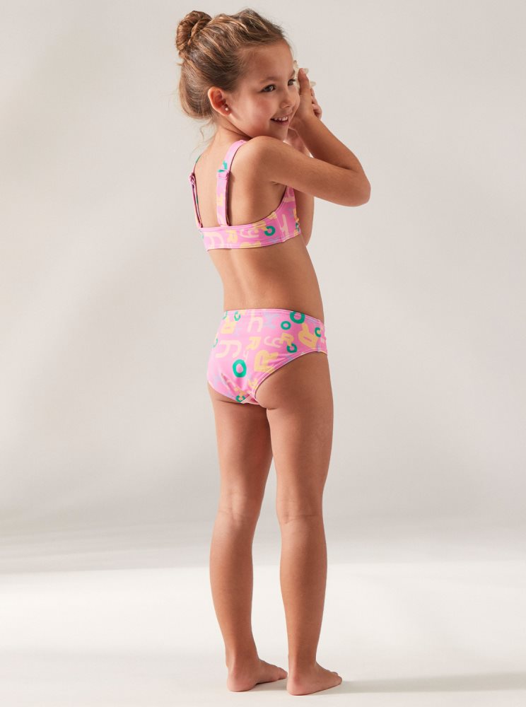 Bikini Roxy 2-7 Funny Bambino Crop Two Piece Set Violette Enfant | IWC-80746001