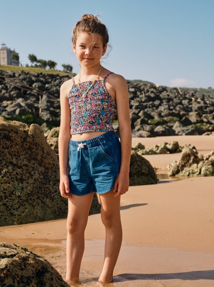 Shorts Roxy 4-16 Genial Moment Beach Bleu Enfant | ZMS-57545271