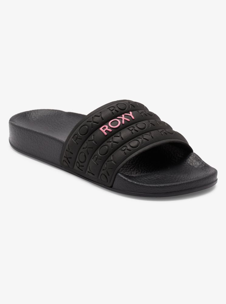 Sandales Roxy 4-16 Slippy D'eau-Friendly Noir Enfant | CIJ-54968003