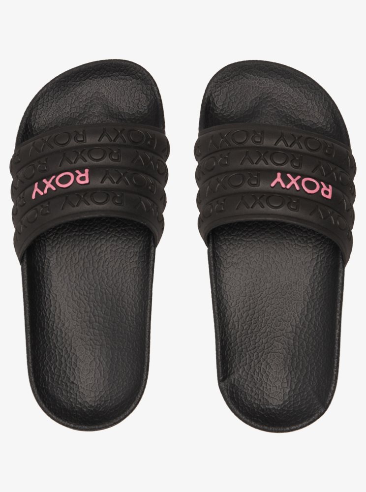 Sandales Roxy 4-16 Slippy D'eau-Friendly Noir Enfant | CIJ-54968003