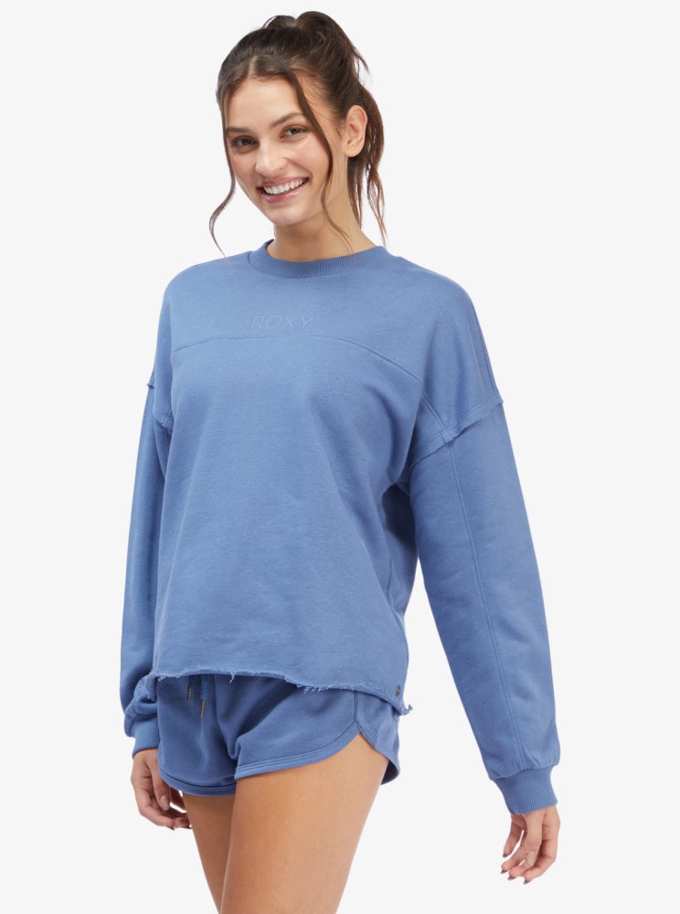 Sweats Roxy Come Around Crewneck Bleu Femme | PXH-51611036