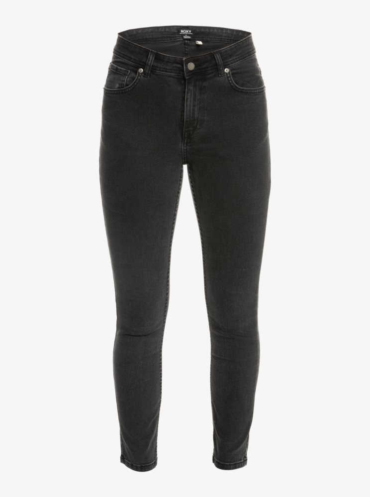 Jean Roxy Night Away Black Slim Grise Foncé Femme | GCK-53502146