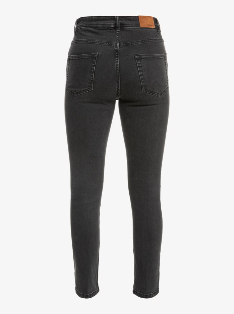 Jean Roxy Night Away Black Slim Grise Foncé Femme | GCK-53502146