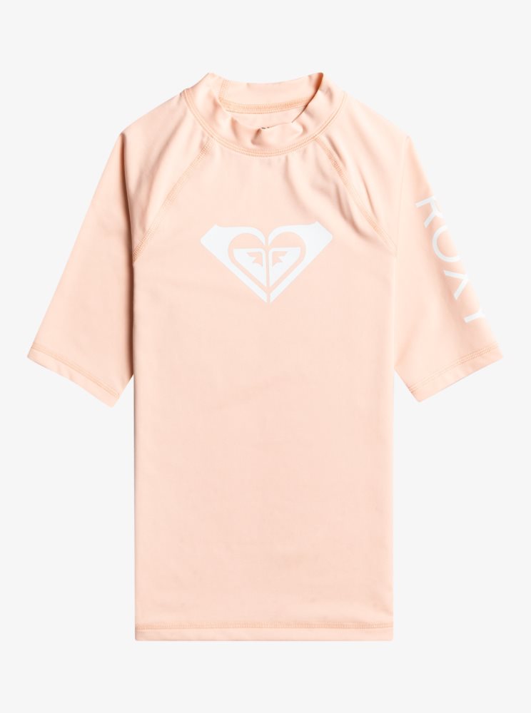 Rashguards Roxy 7-16 Wholehearted UPF 50 Corta Sleeve Corail Enfant | WGW-66643384