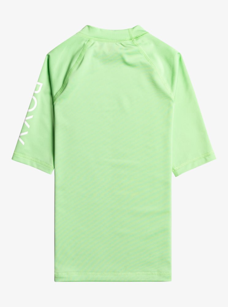 Rashguards Roxy 7-16 Wholehearted UPF 50 Corta Sleeve Vert Enfant | LRB-20071114