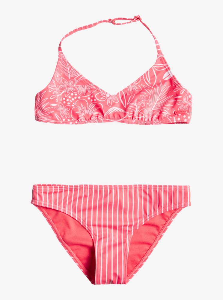 Bikini Roxy 7-16 Vacay Life Triangle Two Piece Set Corail Enfant | OKV-94301131