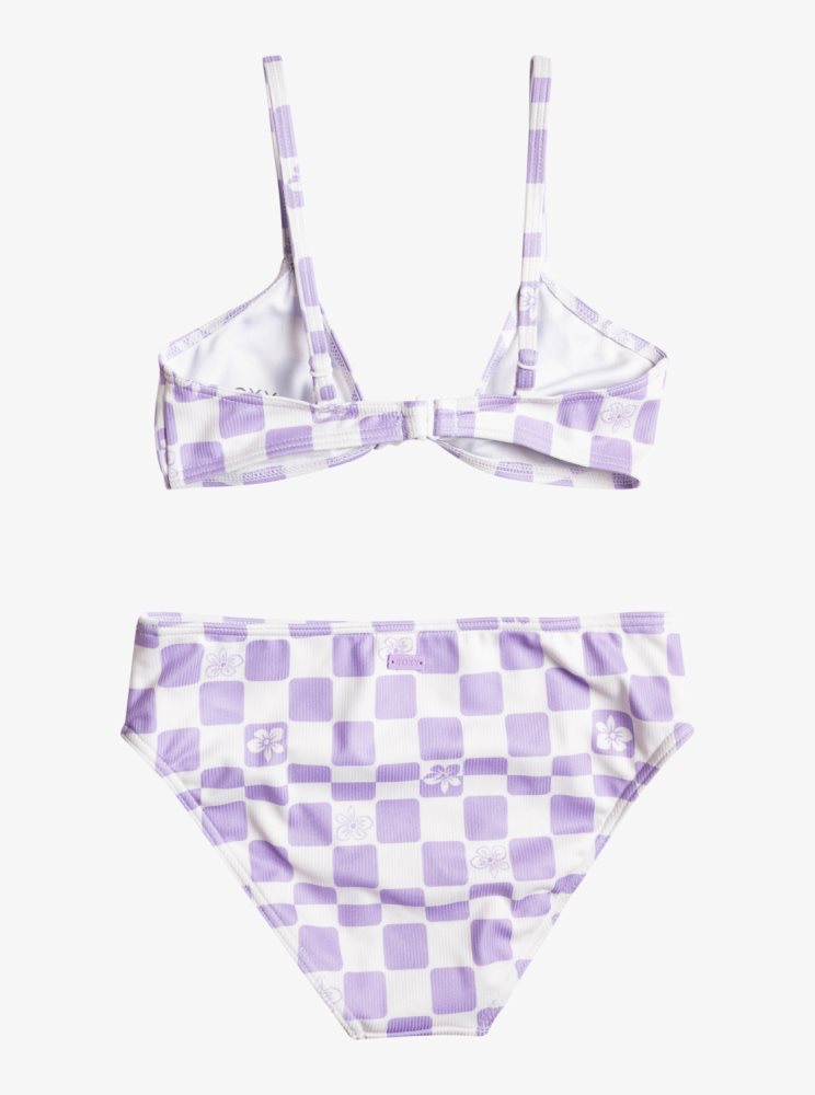 Bikini Roxy 7-16 Magical Waves Bralette Two Piece Set Violette Rose Fleur Enfant | JQR-07282589