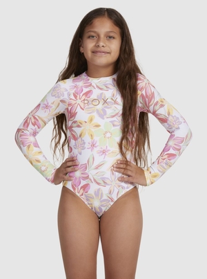 Rashguards Roxy 7-16 Tropical Time Long Sleeve One-Piece Blanche Enfant | KSF-85101430