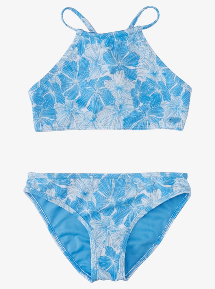 Bikini Roxy 7-16 Joyful Ride Crop Top Two-Piece Swim Set Azur Bleu Enfant | XHK-59731750