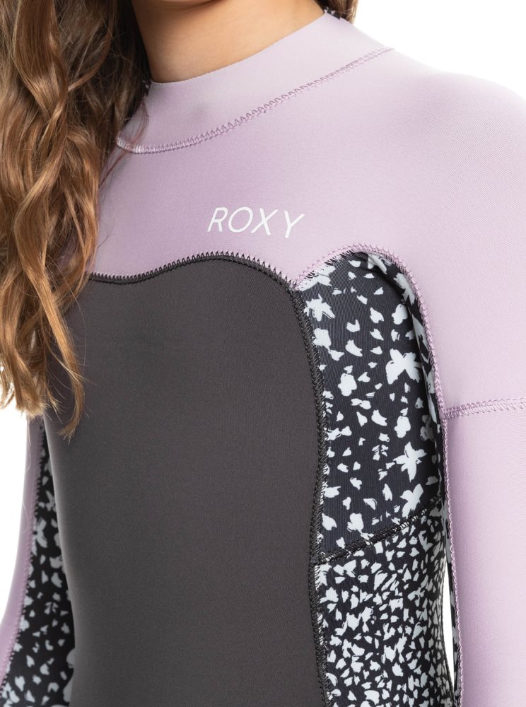 Combinaison En Néoprène Roxy 8-16 4/3mmSwell Series Back Zip Violette Enfant | IOD-82137844