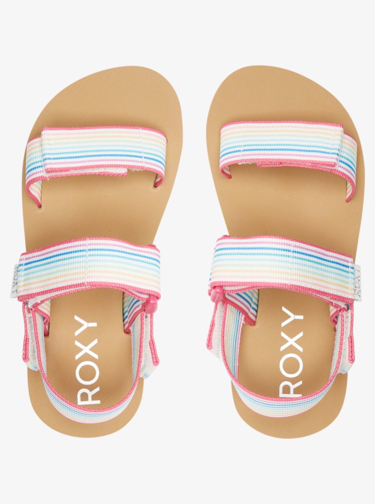 Sandales Roxy 4-16 Cage Blanche Multicolore Enfant | KEV-63454751