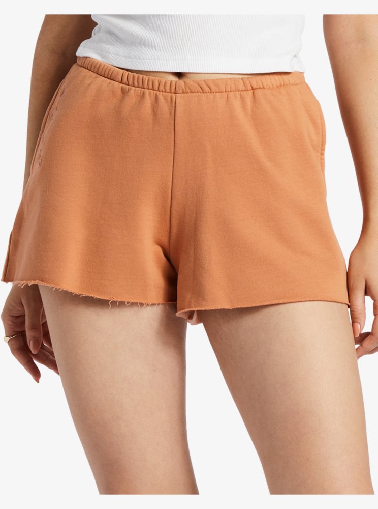 Shorts Roxy Salted Shores High-Waisted Sweatshorts Orange Femme | ZXG-92855009