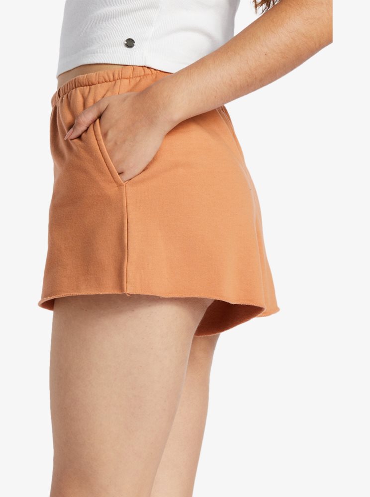 Shorts Roxy Salted Shores High-Waisted Sweatshorts Orange Femme | ZXG-92855009