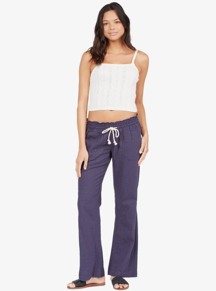 Pantalon Roxy Oceanside Flared Indigo Femme | QHU-15329431