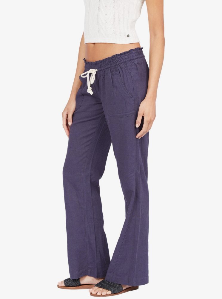 Pantalon Roxy Oceanside Flared Indigo Femme | QHU-15329431